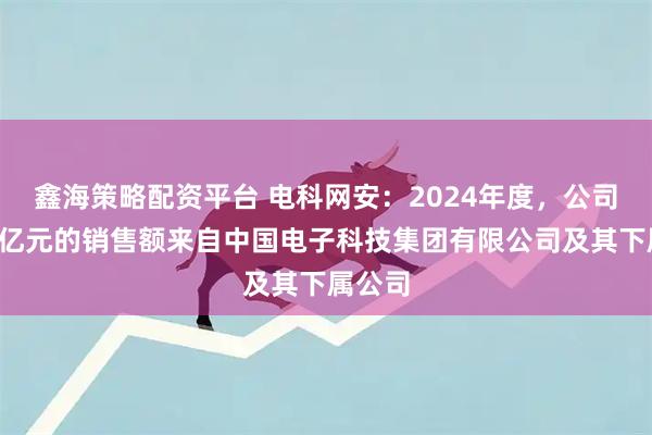 鑫海策略配资平台 电科网安：2024年度，公司有近8亿元的销售额来自中国电子科技集团有限公司及其下属公司